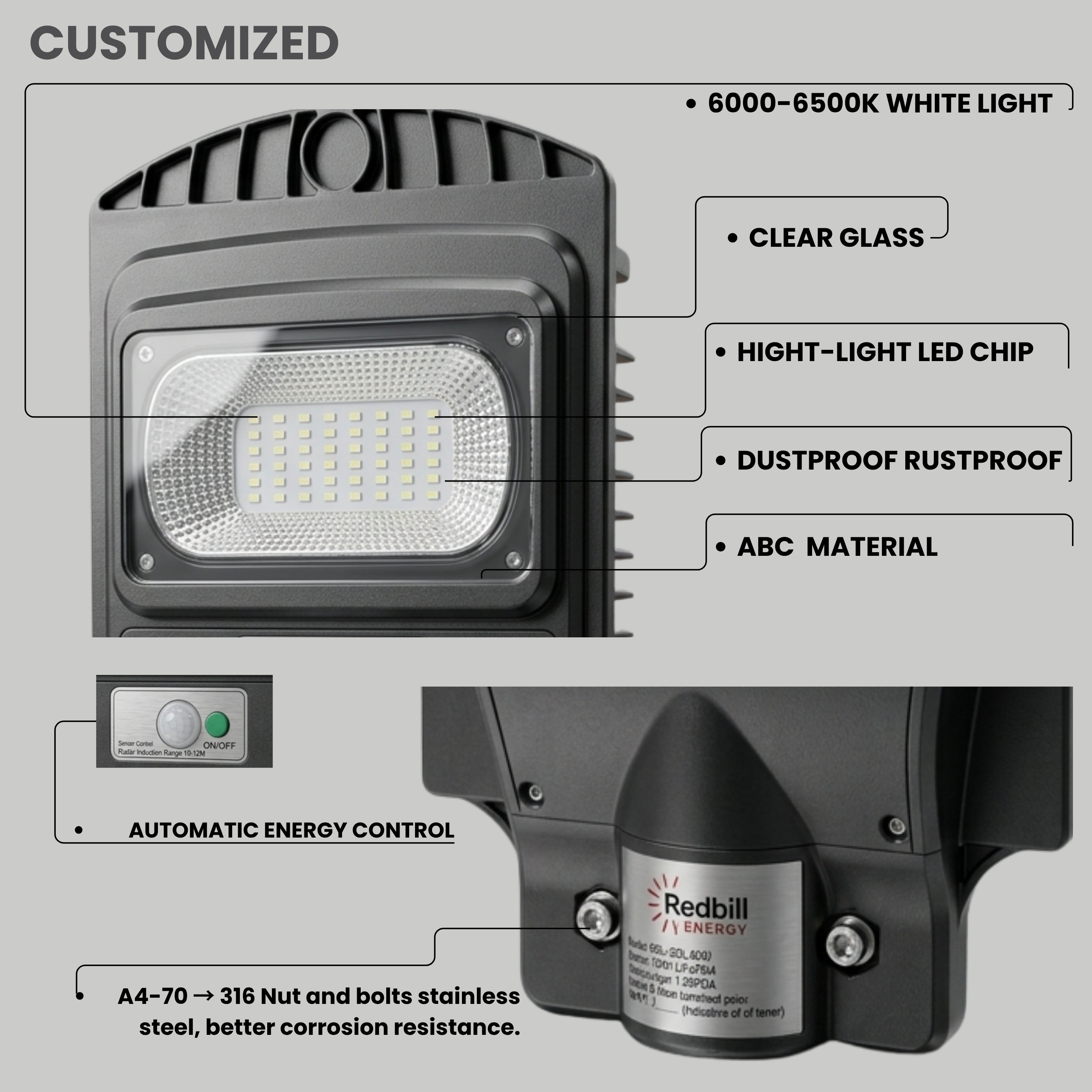 New 2026 Model 30W 6000K Solar Light- Bright White Lights With 5000MAH Backups
